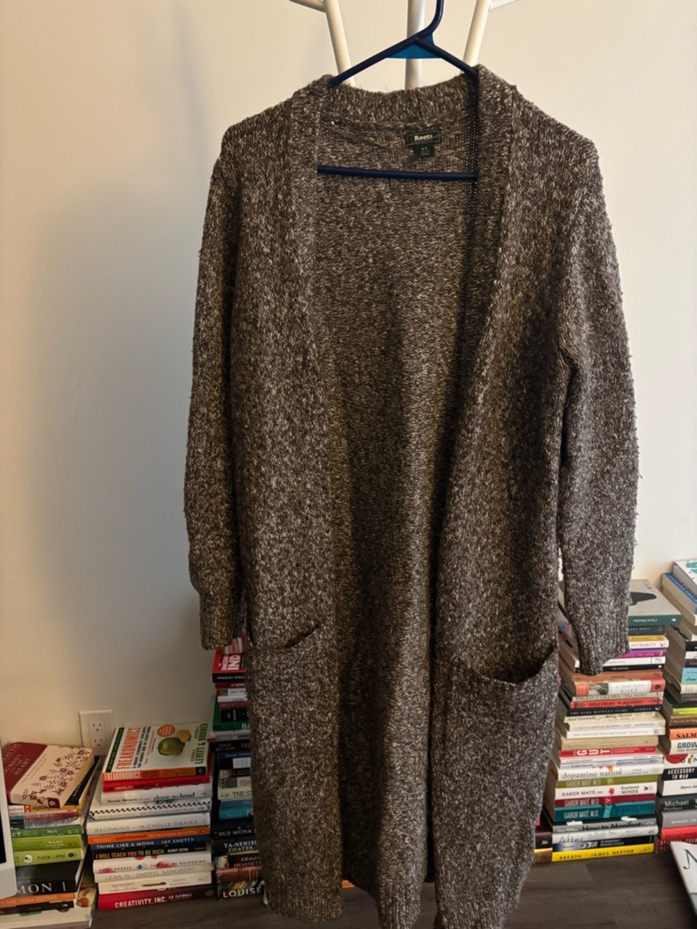 Cozy Open-Front Long Cardigan Sweater - Brown
